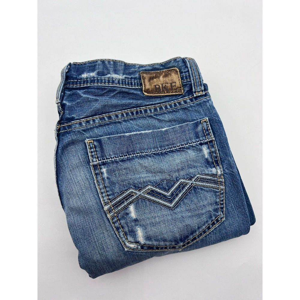 BKE Buckle Jeans Mens 33 Tyler‎ Straight Bootcut Denim Distressed Pants 33x29.5